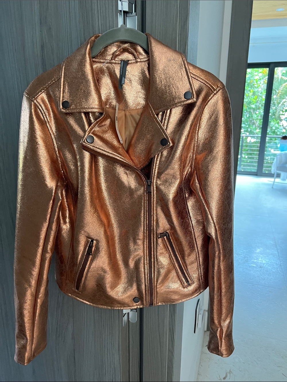NWT $168 ANTHROPOLOGIE copper penny moto jacket XS - Picture 2 of 7